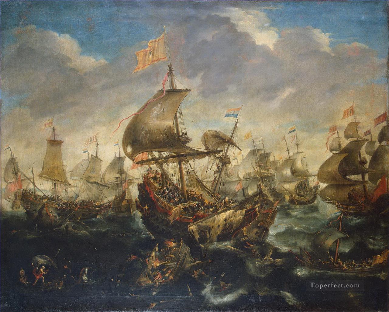 Eertvelt Andries van ZZZ Sea Battle Oil Paintings
